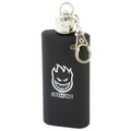 2 Oz. Stainless Steel Key Chain Flask w/ Soft Touch Coating